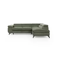 S-Style Ecksofa mit Schlaffunktion Bonnie ¦ grün ¦ Maße (cm): B: 275 H: 76