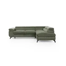 S-Style Ecksofa mit Schlaffunktion Bonnie ¦ grün ¦ Maße (cm): B: 275 H: 76