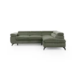 S-Style Ecksofa mit Schlaffunktion Bonnie ¦ grün ¦ Maße (cm): B: 275 H: 76