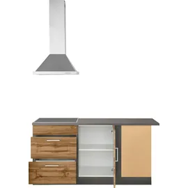 kochstation Winkelküche L-Form 230 x 170 cm beige