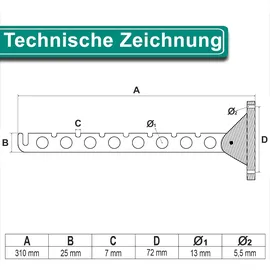 PRIOstahl Garderobenhaken Kleiderlüfter 310mm Weiß