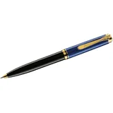 Pelikan Kugelschreiber Souverän 600, Schwarz-Blau, hochwertiger Druckkugelschreiber im Geschenk-Etui, 996926