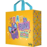 KONIX Furby Tragetasche - Größe M 40 x 45 x 20 cm - Recyceltes Material - Dah Fun-Motiv! - Gelb