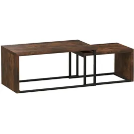 Okwish Couchtisch-Set Braun Holz 90 x 48 x 42 cm