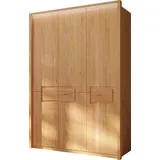 Home affaire Kleiderschrank Léopoldine, aus Kernbuche, inkl. Passepartout Massivholz-Kleiderschrank, im 50 cm Raster planbar braun 157 cm x 226 cm x 62 cm