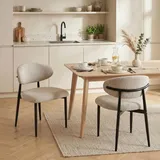 Homcom Esszimmerstuhl Polyester beige 2er Set
