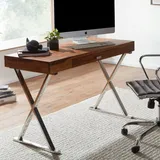 FineBuy Schreibtisch FineBuy Bürotisch 120x55 cm Massivholz Metall Computertisch Tisch