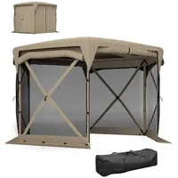 Outsunny - Pavillon sechseckig ca. 3,5x3m Pop-up Faltpavillon mit