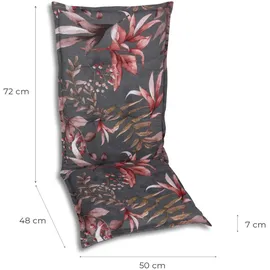 GO-DE Gartenstuhlauflage 120 x 50 x 7 cm grau/rot 1 St.