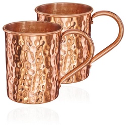 NKlaus Becher 2x 145g Kupferbecher reines Kupfer (100) Kupfertasse Zylinder Moscow, Kupfer