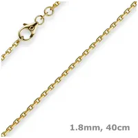 Schmuck Krone Goldkette 1,8mm Ankerkette aus 585 Gelbgold, 40cm, Gold 585 goldfarben