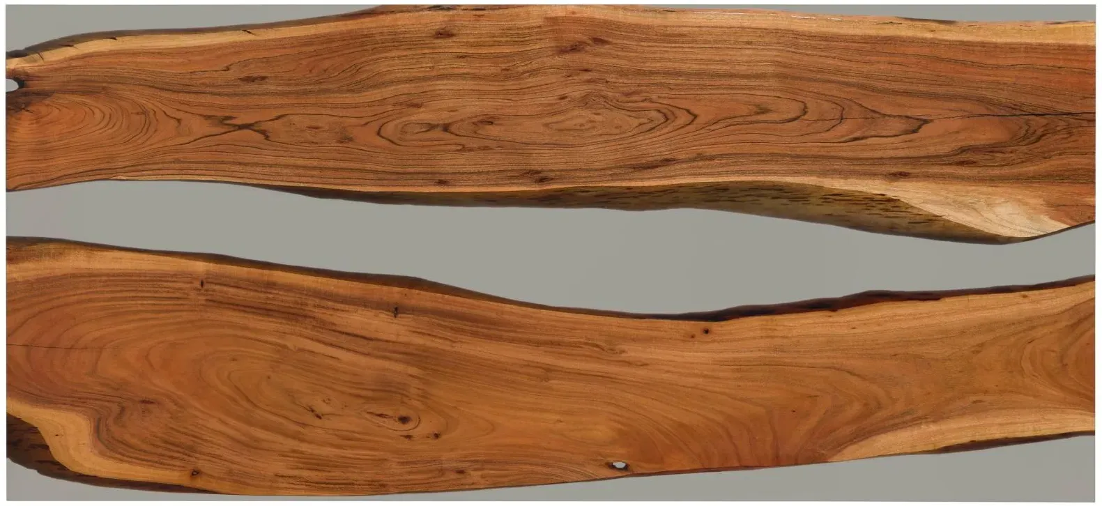Esstisch Akazie mit Epoxidharz 220x100x76 natur lackiert / Epoxid grau gerade Kante EPOXY Unikat #1