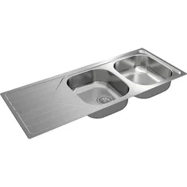 Teka UNIVERSE 80 T-XP 2C 1E, Aufsatzwanne, Rechteckig, Edelstahl, Edelstahl, 2 Becken, Rechteckig - Silber