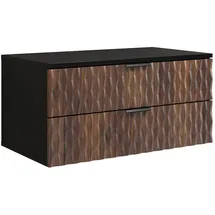 Badplaats Waschbeckenunterschrank Java 2 Schubladen 81 x 40 x 48 cm Walnuss Braun/Schwarz