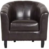 Hti-Living Cocktailsessel Kunstleder 70 x 77 x 65 cm Braun