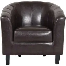 Hti-Living Cocktailsessel Kunstleder 70 x 77 x 65 cm Braun