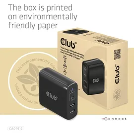 Club 3D Reise Ladegerät PPS 100W GAN, USB Typ-C/Typ-A Power Delivery (PD) 3.0