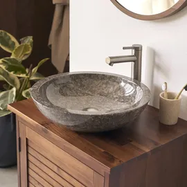 Tikamoon Waschbecken aus grauem Marmor Calypso grey