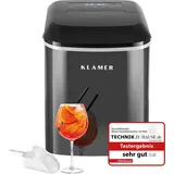 Klamer Eiswürfelmaschine, 10 Eiswürfel in 7-9 Minuten, 15 kg Eiswürfel pro Tag, 2 Eiswürfelgrößen, 2,1 L Wassertank, 120 W Ice Maker mit Timer, Leise...