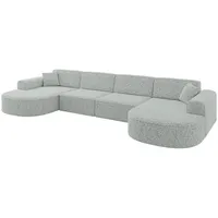 altdecor Eckcouch Samt 6-Sitzer Grün