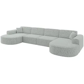 altdecor Eckcouch Samt 6-Sitzer Grün