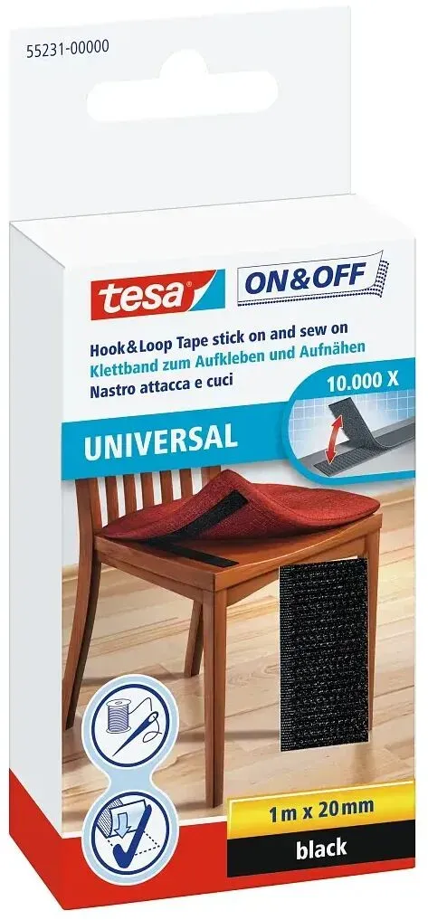 TESA 55231-00000-02 Klettverschluss Polyamid Schwarz 1 Stück(e)