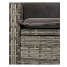 vidaXL Gartensessel mit Kissen 2 Stk. Verstellbar Grau Poly Rattan