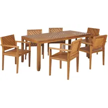 Beliani Gartentisch 180 x 0 x 0 cm Heller Holzfarbton