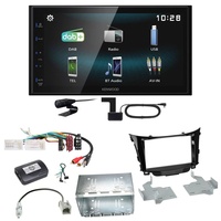 Kenwood DMX-125DAB Bluetooth MP3 USB DAB+ Einbauset für Hyundai