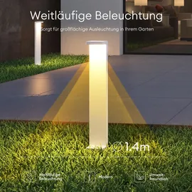 doporro Wegeleuchte Aluminium Edelstahl 10x6x60cm 6W weiß
