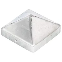 GAH Alberts Alberts Pfostenkappe für Holzpfosten | hohe Form | Aluminiumguss | blank | 90 x 90 mm