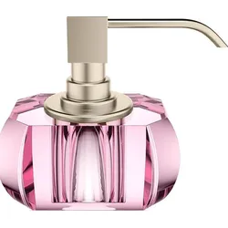 Kristall Seifenspender rosa mit Nickel-Pumpe