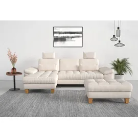 sit&more Ecksofa SIT & MORE "Westham L-Form", beige (creme), B:275cm H:88cm T:172cm, 100% Polyester, Sofas, Ecksofa, mit Recamiere, mit oder ohne Bettfunktion, Bettkasten, Füße Eiche