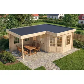 Alpholz 5-Eck Gartenhaus Pepe 6,18 x 4,62 x 2,36 m natur