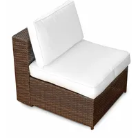 XINRO Garten-Lounge Sessel - Mittelteil - Polyrattan - braun-mix - erweiterbar - bequem - mit Kissen - Outdoor
