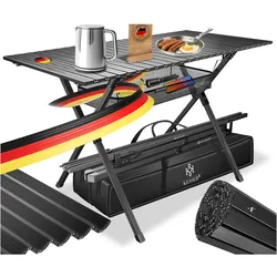 KESSER® Campingtisch 145x70cm   100 kg Traglast   Aluminium   Wetterfest   Ultraleicht & faltbar mit Transporttasche – ideal für Camping, Garten & Outdoor-Abenteuer