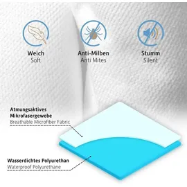 Komfortec Matratzenschoner 2er-Set 140 x 200 cm weiß