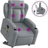 vidaXL Massagesessel mit Aufstehhilfe Stoff 94,5 x 100 x 94,5 cm Grau