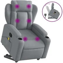 vidaXL Massagesessel mit Aufstehhilfe Stoff 94,5 x 100 x 94,5 cm Grau