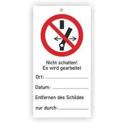 Verbotszeichen P031 "Schalten verboten" Folie 150x75mm