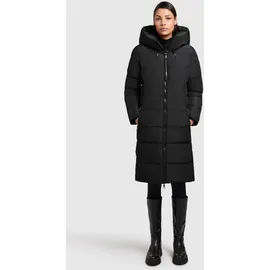 khujo Damen Langer Wintermantel mit Kapuze Jilias5-YM Black Gr. M - M