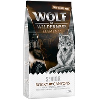 2 x 12 kg SENIOR Rocky Canyons Freilandrind Wolf of Wilderness Monoprotein getreidefreies Hundefutter trocken