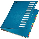 Leitz Pultordner mit Farbregister A4, 12 Fächer, blau