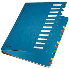 Leitz Pultordner mit Farbregister A4, 12 Fächer, blau