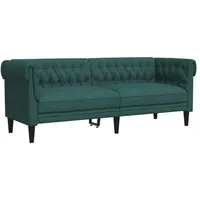 vidaXL Chesterfield-Sofa 3-Sitzer Dunkelgrün Stoff