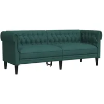 vidaXL Chesterfield-Sofa 3-Sitzer Dunkelgrün Stoff