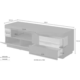 OTTO home Silke TV-Lowboard 160 cm anthrazit matera/votaneichefarben