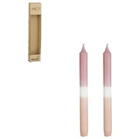 Mica decorations Mica Spitzkerzen Dip-dye Stearin 25 cm 2 Stück rosa