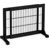 Relaxdays Absperrgitter, ausziehbares Schutzgitter, Treppe & Tür, HxB 56x70-115 cm, freistehend, Kinder & Hunde, schwarz
