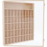 Vitrinenschrank für Actionfiguren - Wandmontierte Sammlervitrine - 6 Ebenen 50 Fächer - Klare Acryl-Tür - Staubdichte Aufbewahrung - Kiefernholz...
